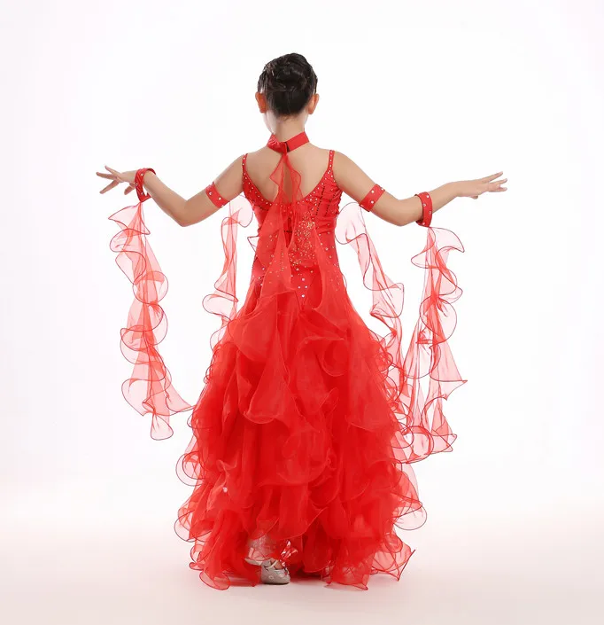 Girls Ballroom Dance Dress Standard Ballroom Dance Skirts ladin Dresses Vestido De Formatura Waltz Dress
