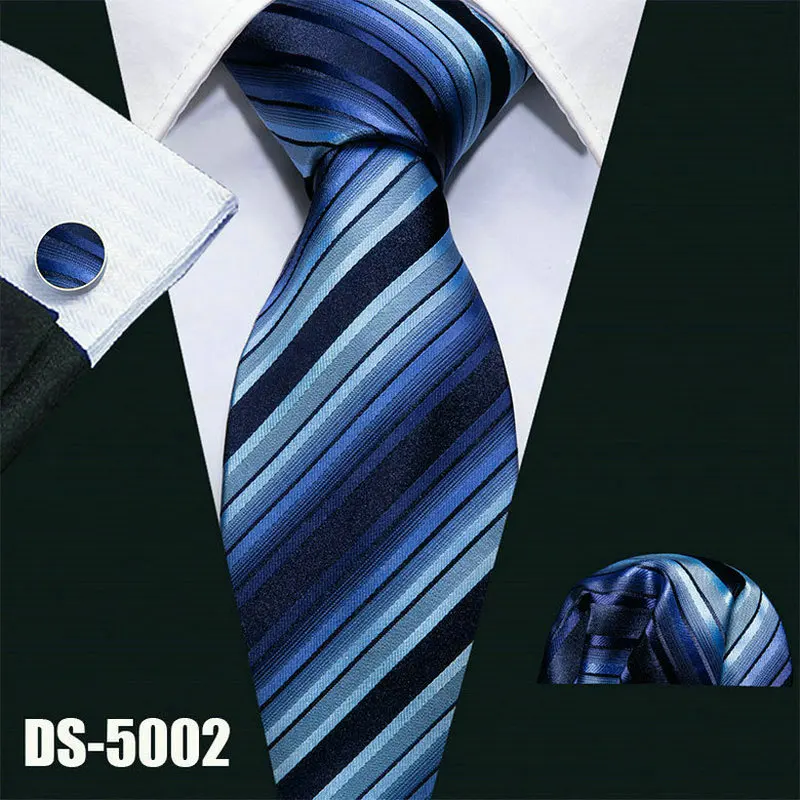 Свадебный подарок мужской галстук красный Золотой Полосатый модный дизайнерский галстук для мужчин бизнес Dropshiiping Barry. Wang галстук для жениха DS-5022 - Цвет: DS-5002