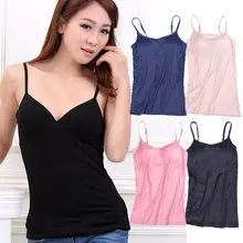 Женская одноцветная майка сексуальная с нагрудной накладкой универсальная Слинг без рукавов v-образный вырез ремень тонкая летняя кофта Топы