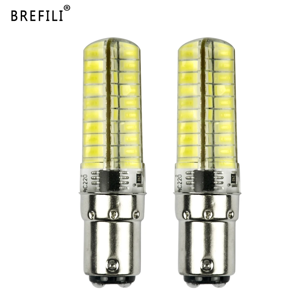 

BREFILI New Dimmable BA15D LED Bulb 80LEDs SMD5730 BA15d LED lamp 110V 220V 230V Ultra brigh LED light mini LED high lumen