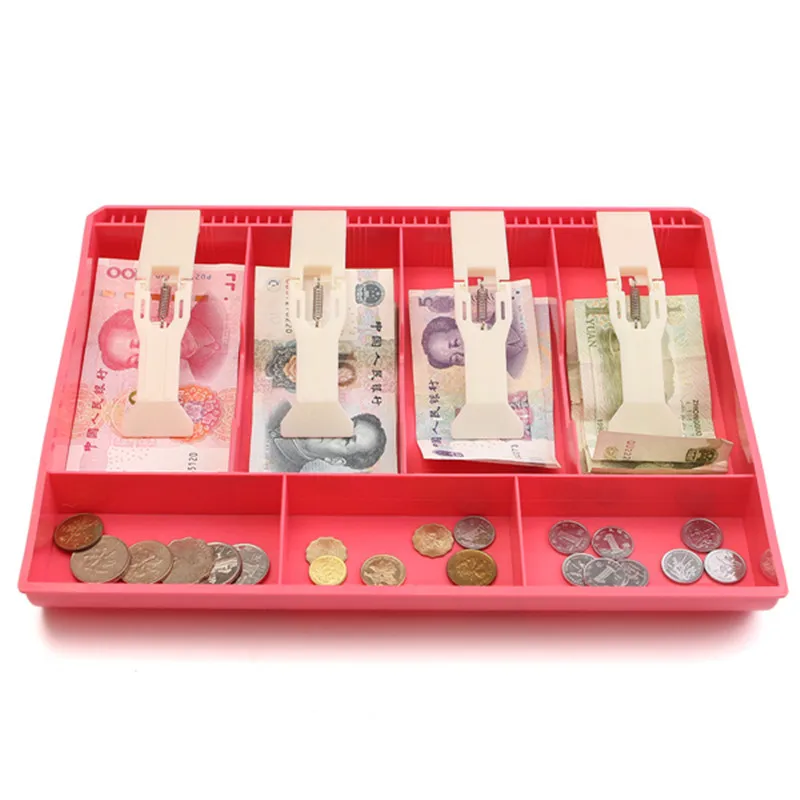

Black/Pink/White Money Cash Coin Register Insert Tray Replacement Cashier Drawer Storage Register Tray Box Classify Store