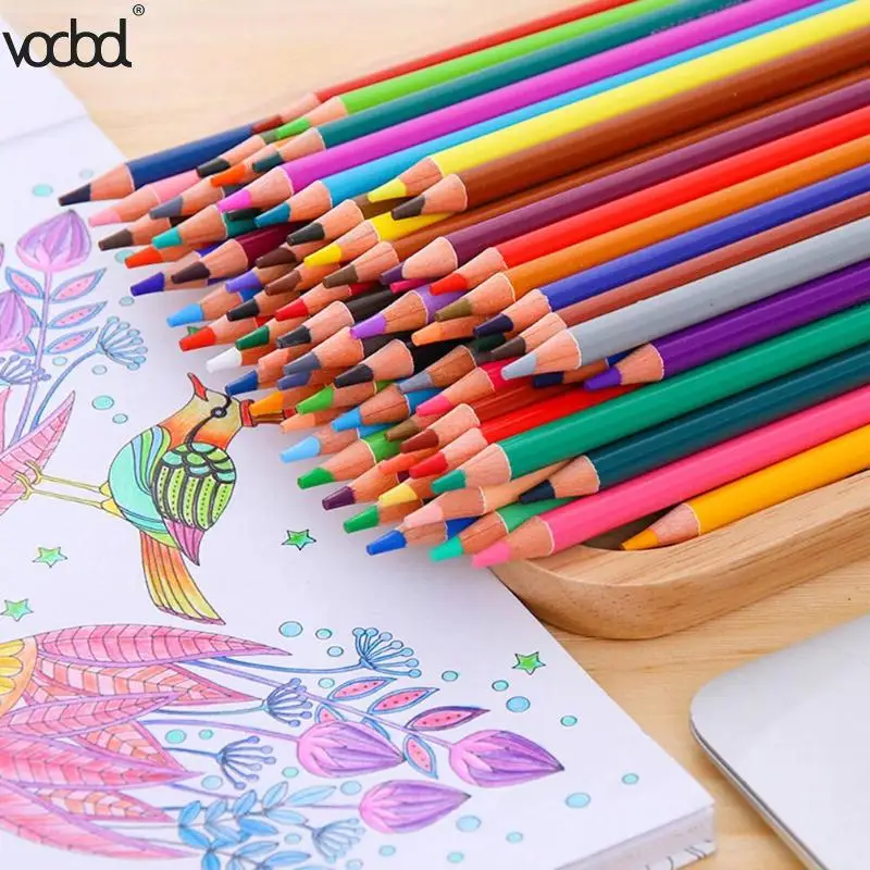 12 Colors Wooden Colorful Pencils Secret Garden Pattern