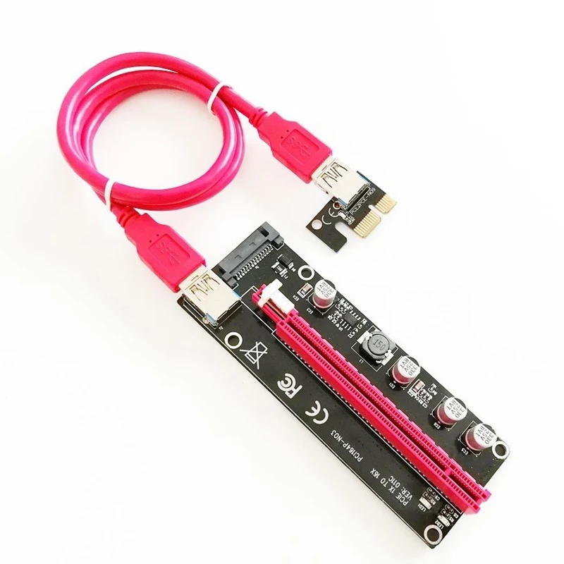 2018 Новинка VER 011C Райзер PCI E PCIe расширитель Экспресс карта 1x до 16x Sata 15pin