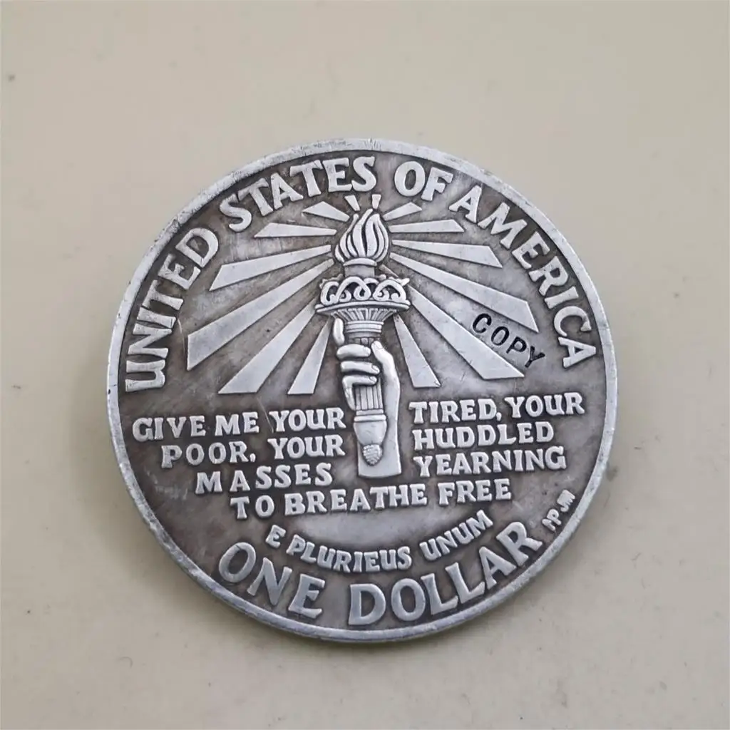 Американские старые копии монет 1906 США свободы 1 копия доллара монета Остров Эллис антикварные посеребренные медные коллекционные монеты