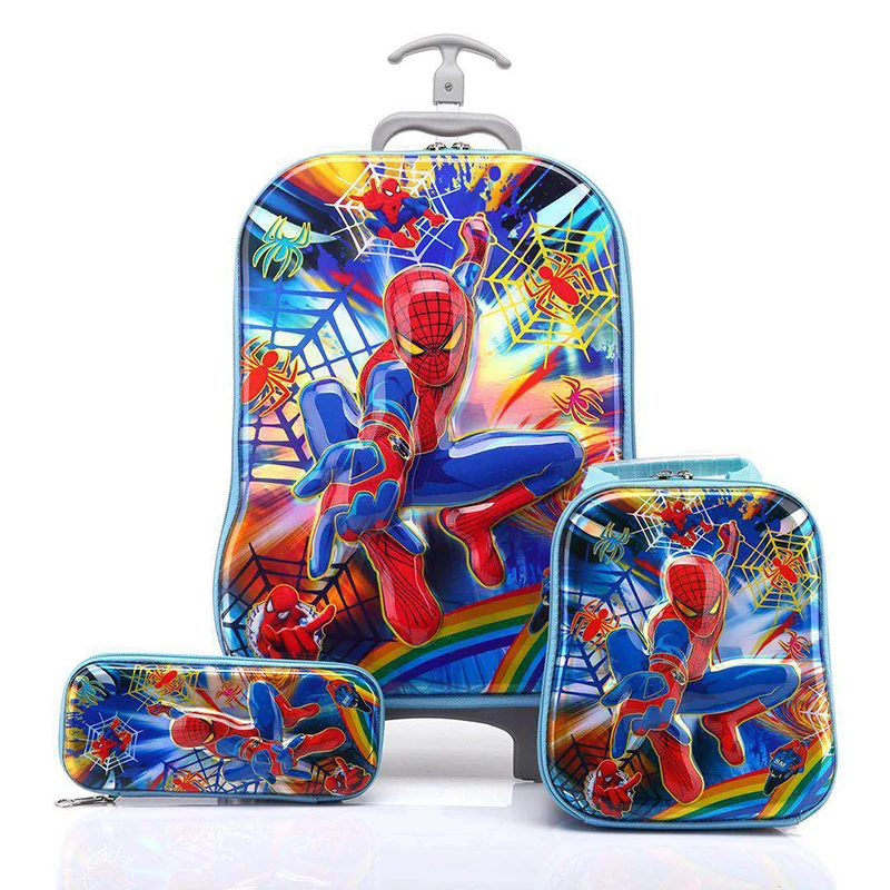 

2018 New Children Mochilas Kids School Bags With Wheel Trolley Luggage For Boys Girls Backpacks School Bag Children's Gift