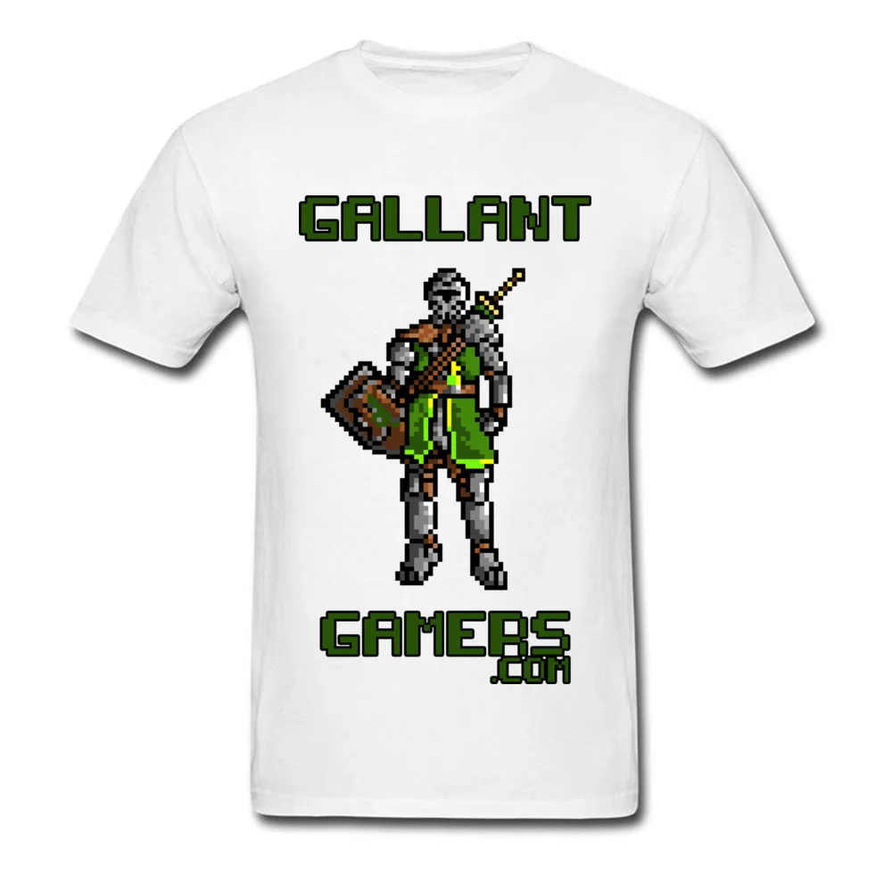 Fitted Men T-shirts 8Bit Knight Classic Tops Tees 100% Cotton Short Sleeve Printing Tops & Tees Round Neck Drop Shipping 8Bit Knight white