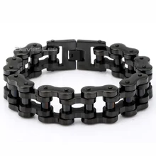 Davieslee тяжелый байкер браслет мотоцикл мужские цепи 316L Нержавеющая сталь серебристый, черный золото тон 14/19/23 мм LHBM10