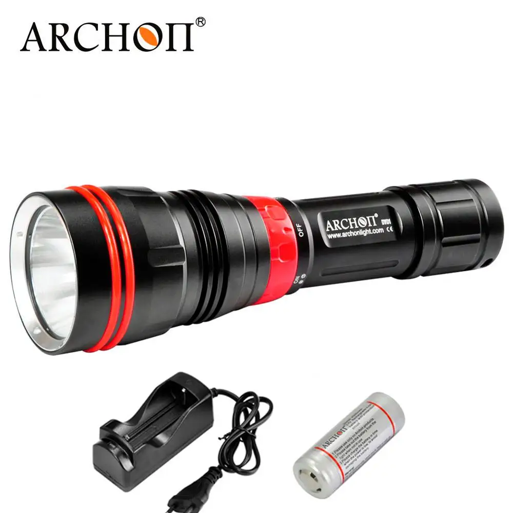 Archon DY01/WY07 CREE светодиодный фонарик для дайвинга фонарь 26650 перезаряжаемая батарея
