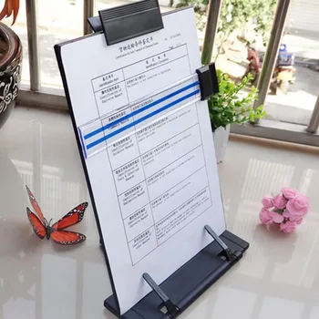

Behogar Adjustable Desktop Document Book Reading Stand Holder Copyholder with Line Guide Ruler and Clip Black