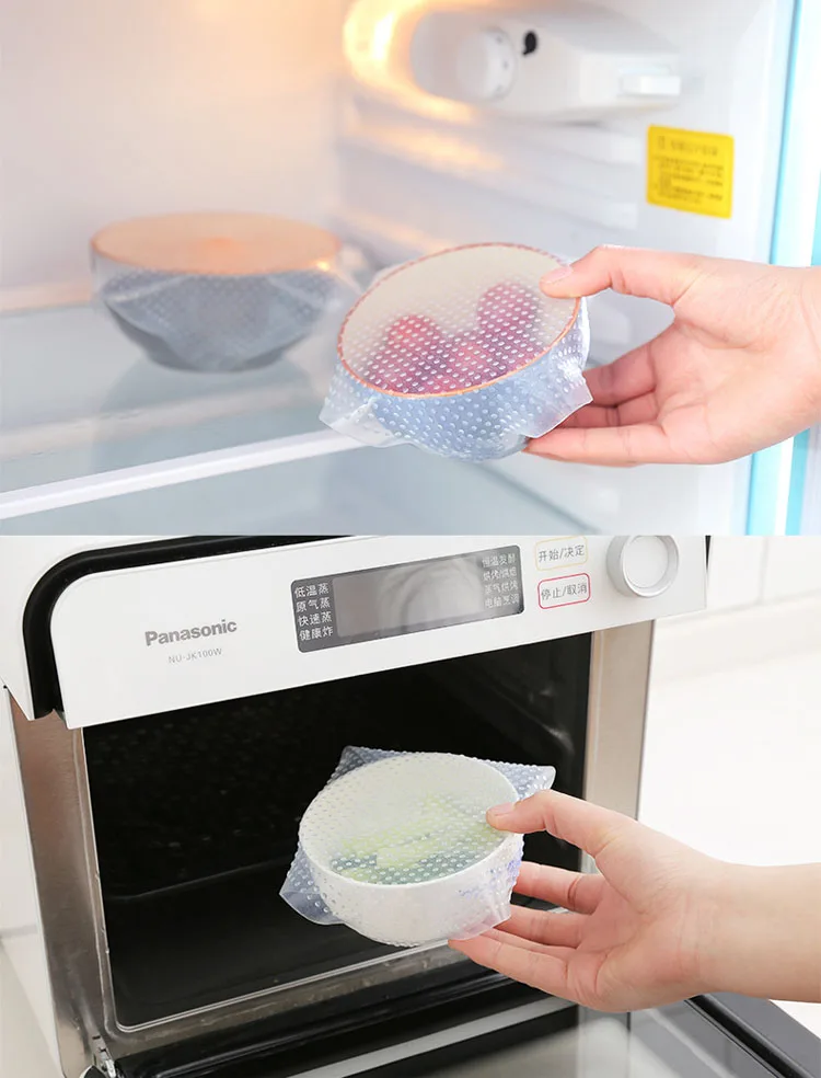 4PCS Silicone Cap Kitchen Foldable Food Cover Food Cover Umbrella (12)
