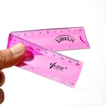 Мягкие прямые правитель 15cm20cm30cm(6 \ 8 \ 12 дюймов) разноцветный двойная шкала студент Гибкая линейка Клейкие ленты измерить Офис Школьные принадлежности