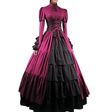 Для женщин бантом стенд воротник Готический викторианской платье костюмы