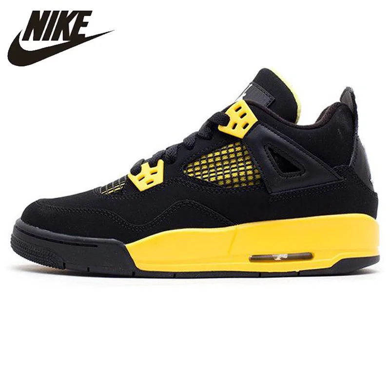 

Nike Air Jordan 4 Retro "Thunder" Men's Basketball Shoes, Original Shock-absorbing Sneakers 308497 008