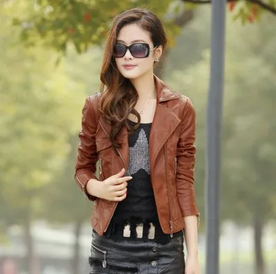 Popular Womens Brown Leather Bomber Jacket-Buy Cheap Womens Brown