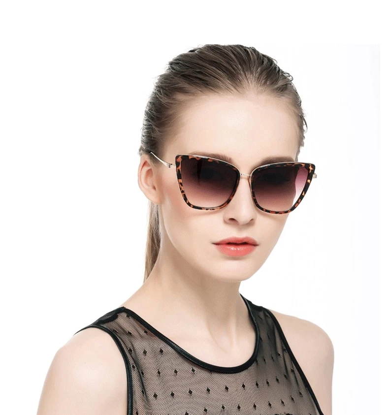 SIMPRECT Retro Big Cat Eye Sunglasses Women 2019 Black Mirror Sun Glasses Fashion Brand Designer High Quality Vintage Sunglass 23