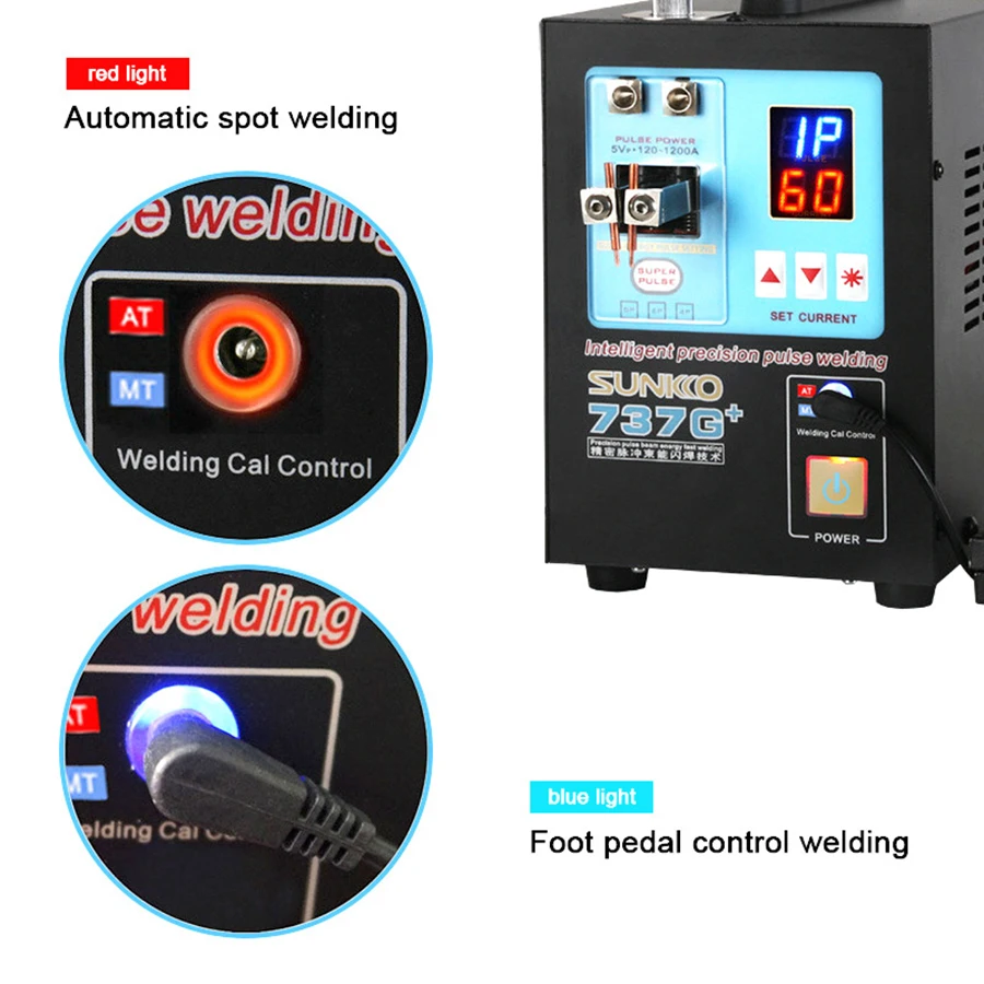 SUNKKO 737G+ 4.3KW Spot Welding Machine For 18650 Batteries Nickel Strip Connection Battery spot Welder High Power Welding Pen