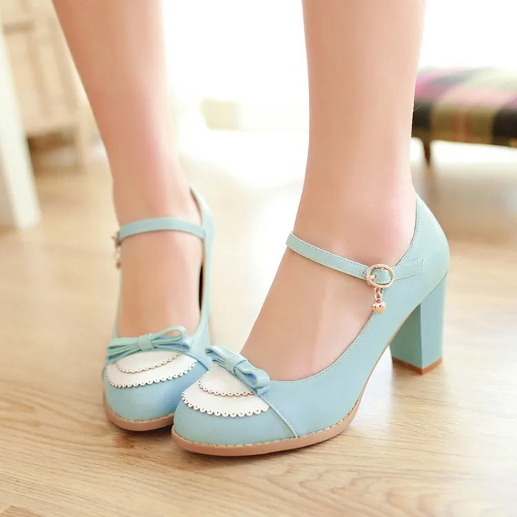 

2017 Ladies Leather,Platforms,Lady Fashion Lolita Shoes Sexy Bow High Heel Shoes Women Pumps Women's Wedding Shoes size 34-43