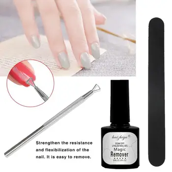 

Professional Magic Nail Polish Remover Set Soak Off Nail Gel Polish Nail Files Cuticle Pusher Nail Art Cleaning Tools