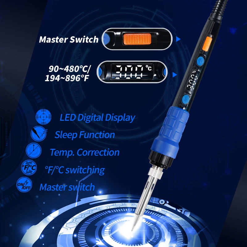 WEP 928D 65W LED Digital Temperature Control Electric Soldering Iron Min Welding Handle Tool
