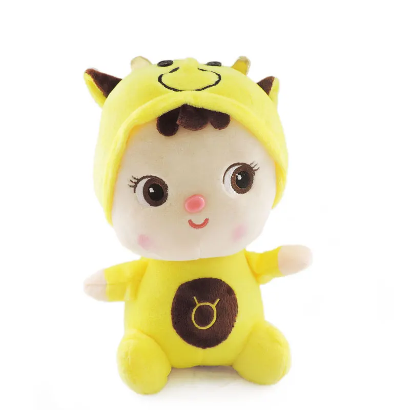 Kawaii Zodiac Sign Taurus the Bull Stuffed Constellations Dolls Astrology Figure Plush Kids Toys