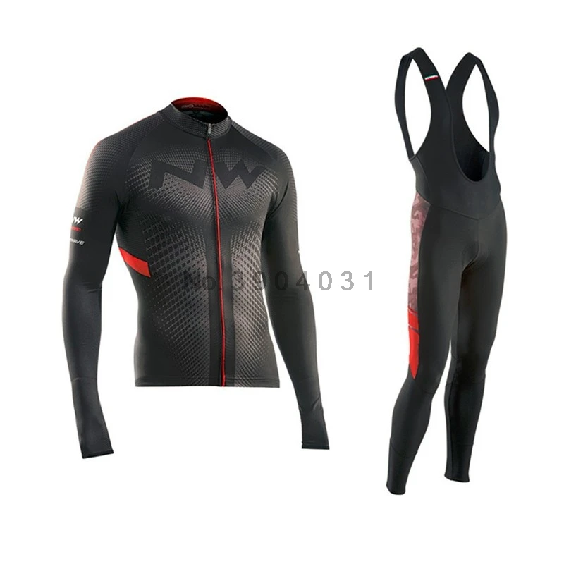 

2018 NW Cycling Jersey Long Sleeve Jerseys Cycling Bib Pants Set Bike Bicycle Cycling Clothes fietskleding wielrennen heren set
