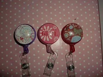 

Flower Design Retractable ID Badge Reel 10pcs/lot
