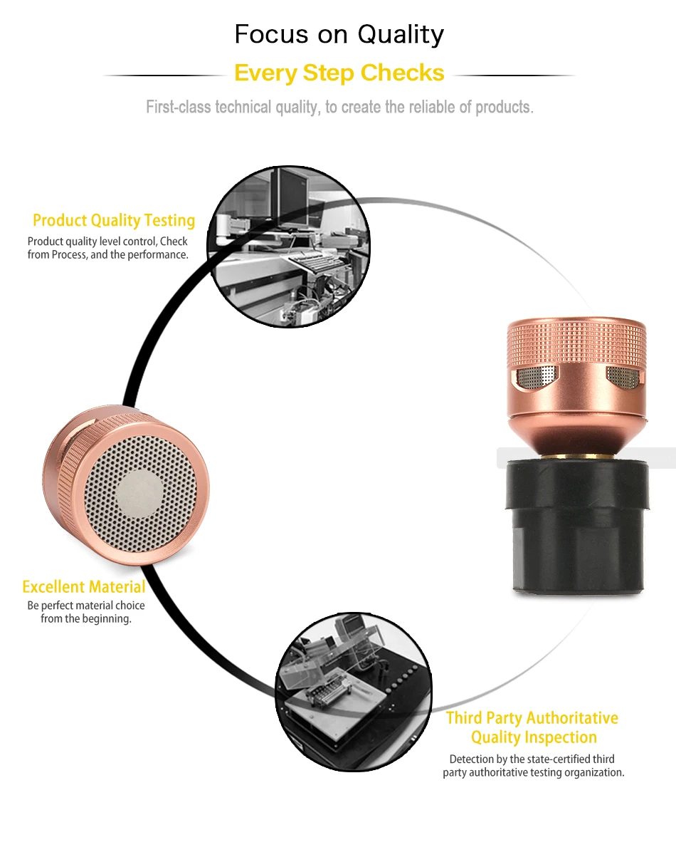 Отличное восстановление голоса! YUEPU RU-M582 микрофонная капсула головка микрофона ЯДРО ЗАМЕНА для микрофона Высокоточный голос розовое золото металл