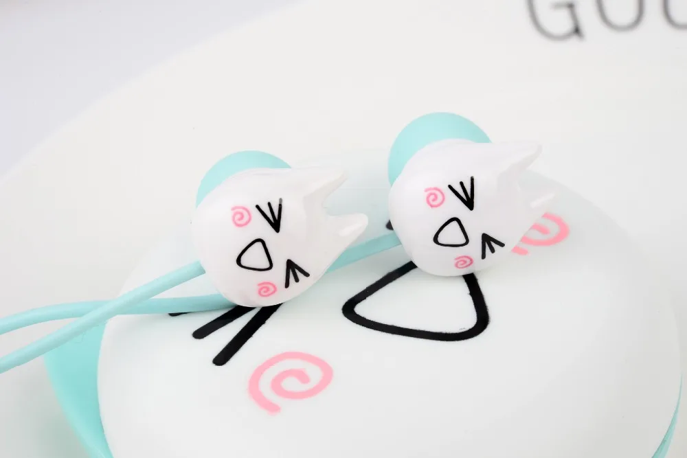 Chiclits Earphone Cute Facial Expression Cartoon Cat In-ear Headset With Mic Earplugs With Storage Box For Xiaomi Android phone Kids Girls Gifts (9)