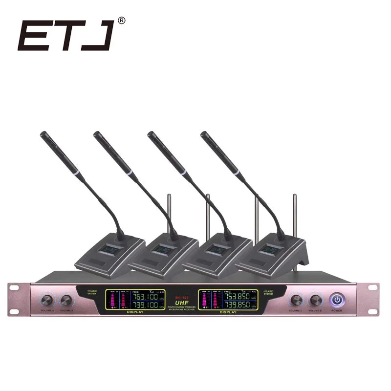 

four channel wireless microphone system.Professional Microphone 4 Channel Dynamic 4 Headset Microphone + Karaoke