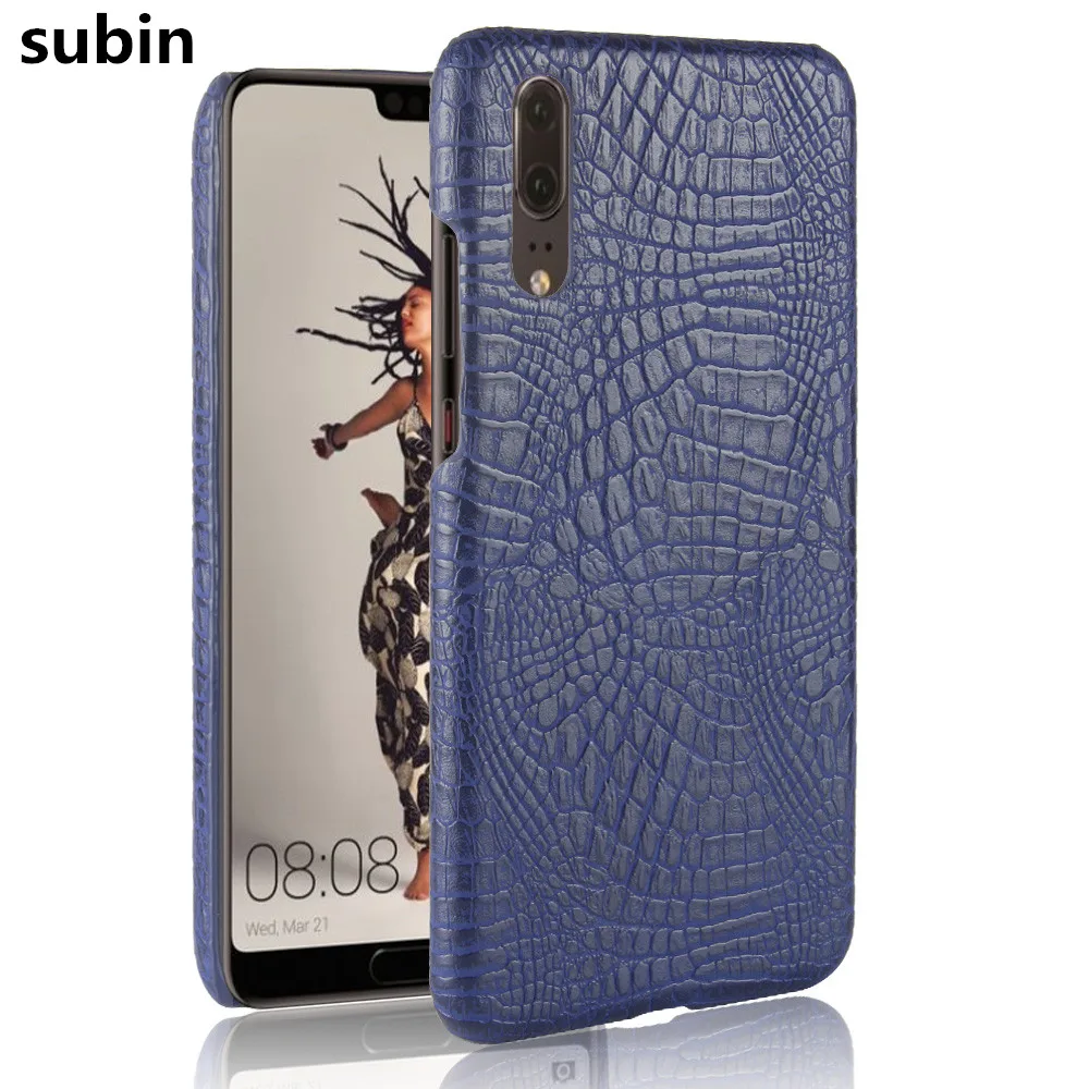 subin For Huawei P20 Case Vintage Crocodile leather Hard