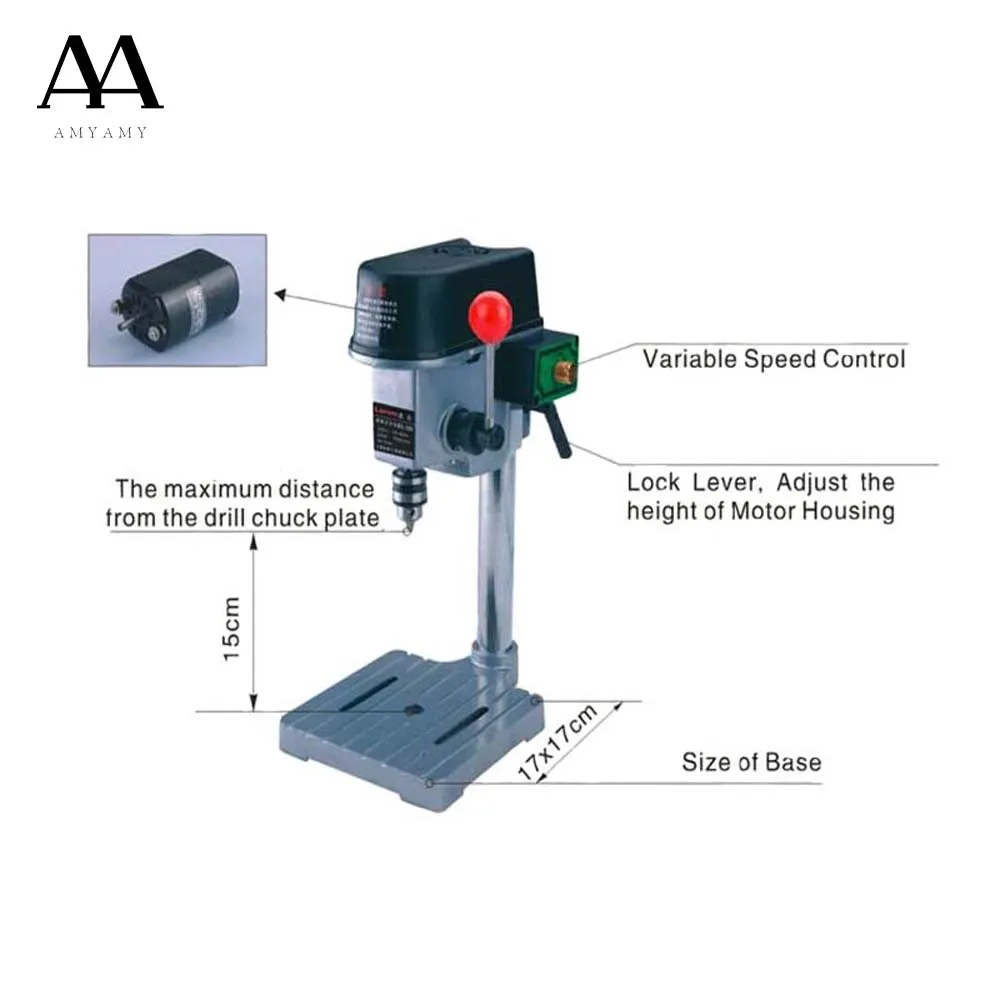 Мини-дрель AMYAMY, скамья, маленькая дрель, электрическая дрель, рабочая скамья 220 В 150 Вт, штепсельная вилка европейского стандарта 5158