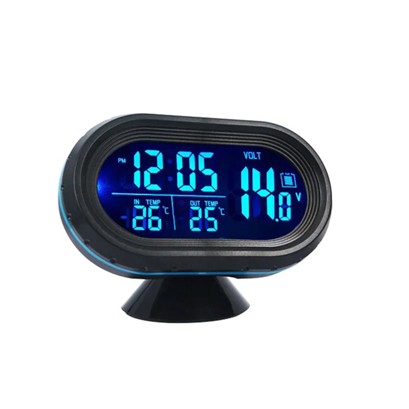 

Automobile Clock Digital Thermometer Car Battery Voltage Meter Tester Monitor 12/24V Clock Car Styling