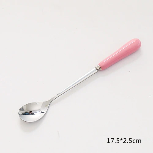 Высококачественная ложка из нержавеющей стали с длинной ручкой, ложка для льда, кофейная чайная ложка, домашние кухонные столовые ложки, гаджеты, инструменты - Цвет: 17.5x2.5cm spoon