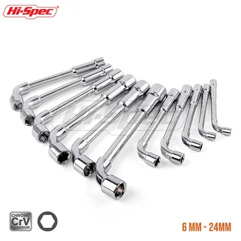 

Hi-Spec 6-24mm Double End Spanner Chromium-vanadium Steel Mirror Socket Wrenches L Shaped Tubular Angled Wrench Hand Tool SO014