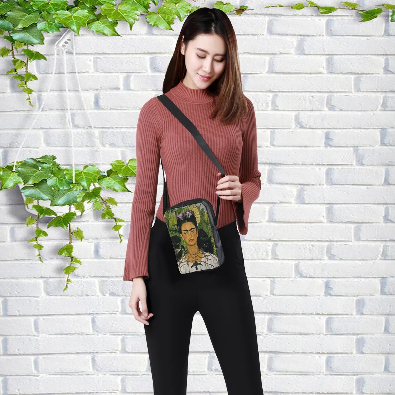 CROWDALE النساء Crossbody أكياس المكسيكي الفنان الطباعة للطفل الفتيات عارضة مصغرة الإناث حقيبة أطفال حقائب موهير 23x17x5 cm