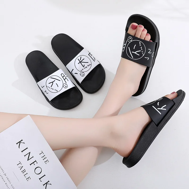Женские шлепанцы на толстой подошве черные белые без застежки Zapatos De Mujer лето 2019 |