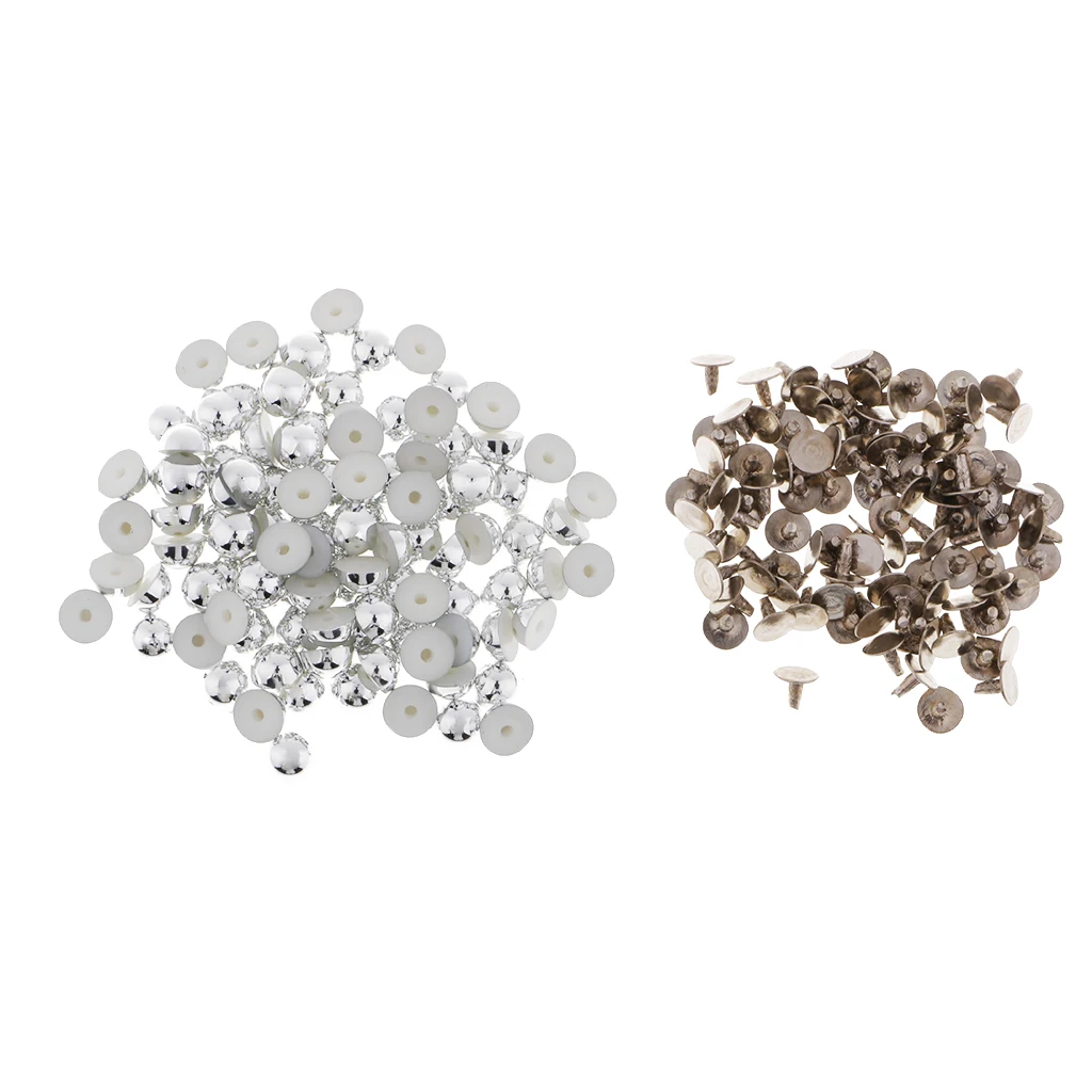 Fashion 100 Sets Plastic Dome Rivets Studs Buttons for Leather Shoes Clothes Decor 6mm