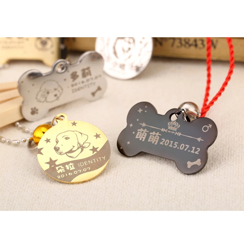 

Dog ID Tag Personalized Custom Name Tags Engraving Nameplate Puppy