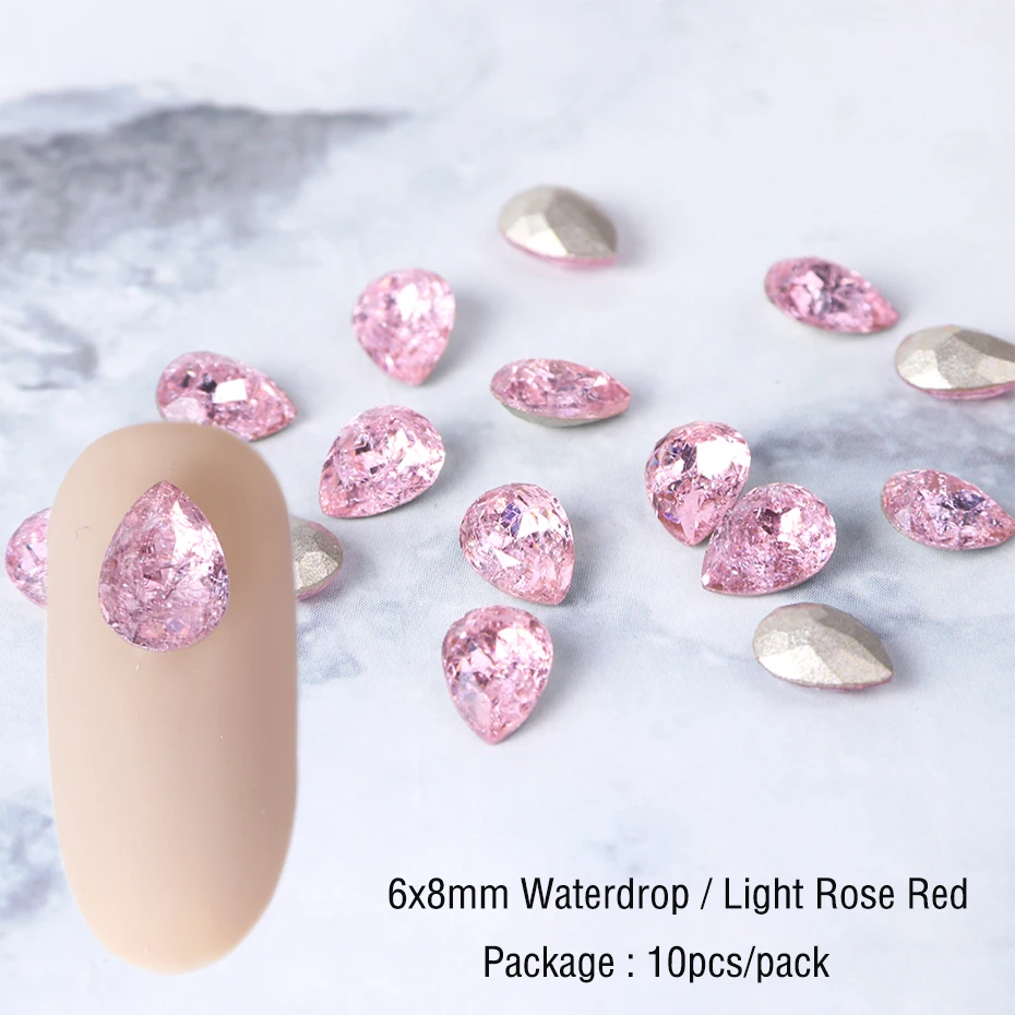 10pcs Crystals Nail Art Decorations Rhinestones Opal Diamonds Strass Nails Accessories Stones Ice Flower Gems For Nail Art LA965 (10)