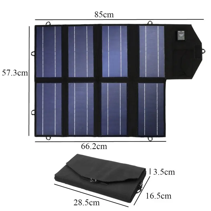 Портативный 50 Вт 12 В солнечная панель двойной USB складной водонепроницаемый зарядное устройство мобильный внешний аккумулятор для телефона батарея порт для активного отдыха
