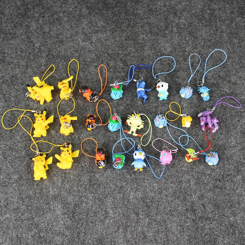 8 шт./лот Eevee Horsea Psyduck Lapras ПВХ фигурки игрушки брелок для мобильного телефона