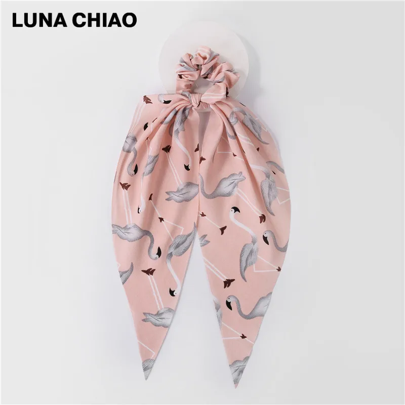 LUNA CHIAO Fashion Women Hair Accessories Hair Tie Ponytail Holder Fabric Hair Scarf Scrunchies - Цвет: 15