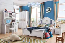 JLMF820 Ash solid wood children bedroom furniture set health Environmentally friendly children bed wardrobe desk bedside table