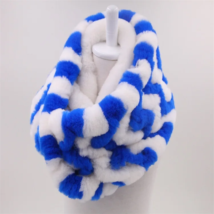  Luxury Women Real Fur Scarf Female knitted genuine Rex Rabbit Fur scarves Winter Female Warm RealFur Shawls (11)