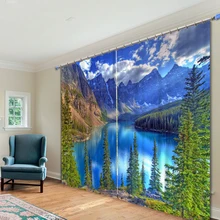 Джунгли пейзаж озеро картины 3D затемненные шторы для гостиной постельные принадлежности комнаты домашний декор гобелен стены ковер шторы Cotinas