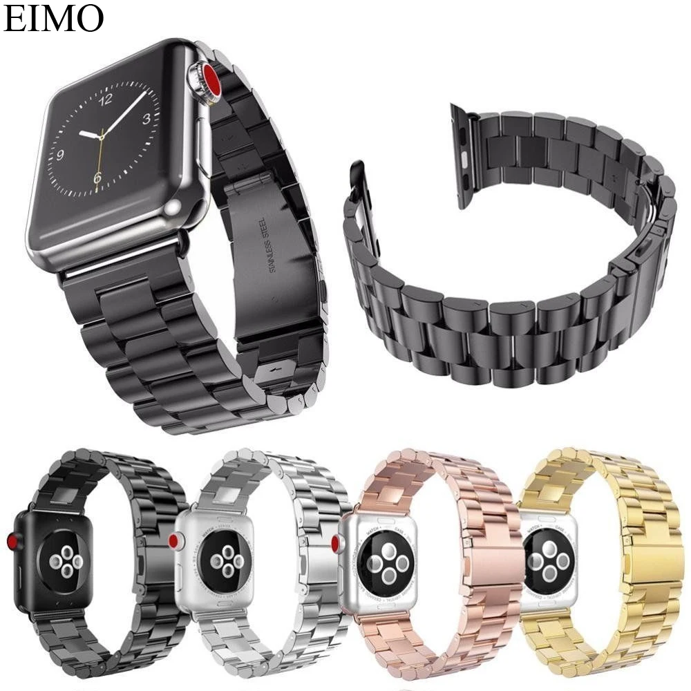 

EIMO Luxury Stainless Steel link bracelet For Apple Watch band 38mm 42mm iWatch 3 2 1 Metal Strap Wrist Watchband Accessories