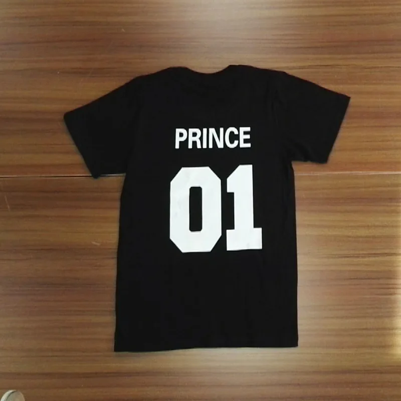 2018 OMSJ Prince 01 T Shirt Princess 01 Letter Print T-Shirt Women Men Hipster Fashion Tshirt Casual Couple T Shirt For Lover