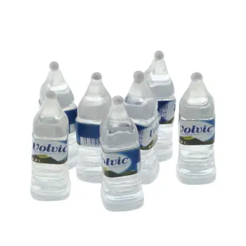 

20pcs Clear Resin Square Bottle With "evian" Decoration Crafts Flatback Cabochon Embellishments For Scrapbooking Accessories