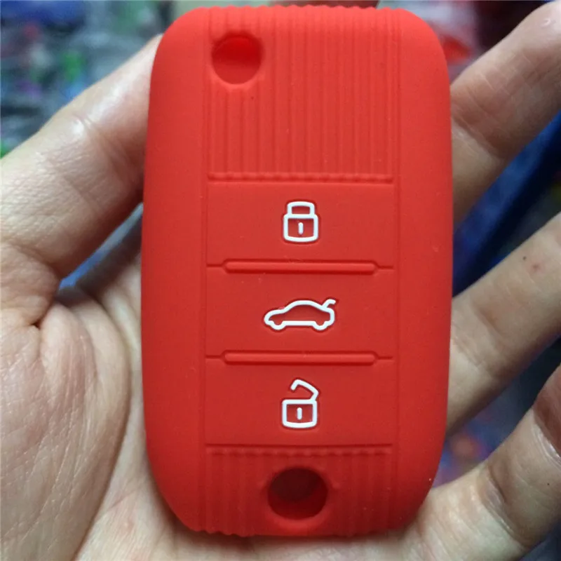 4 цвета силиконовый резиновый чехол для ключа автомобиля для Roewe RX5 год для MG ZS 3 чехол для ключей с кнопками крышка - Название цвета: forRoewe red
