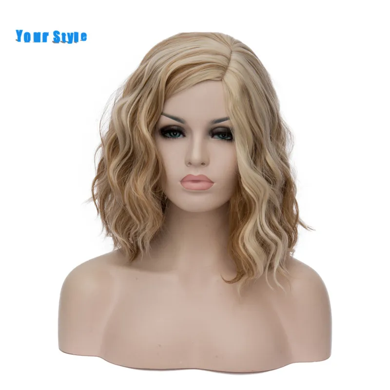 Tu estilo 22 colores Ombre color rojo corto ondulado BOB Cosplay pelucas femeninas sintéticas naturales pelucas mujeres verde rosa arco iris Tu estilo 22 colores Ombre color rojo corto ondulado BOB Cosplay pelucas femeninas sintéticas naturales pelucas mujeres verde rosa arco iris